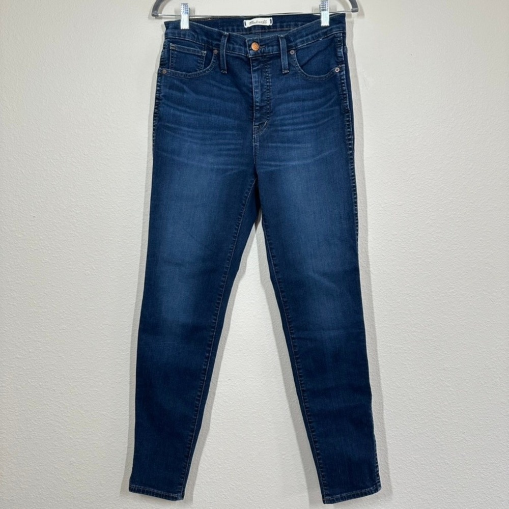 Madewell Size 29 10" High-Rise Skinny Jeans Dark Wash Denim Stretch Blue